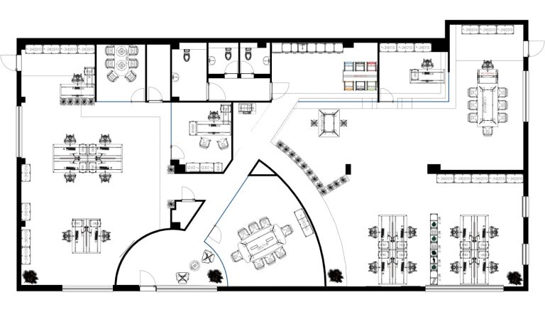 small 2D drawing office design