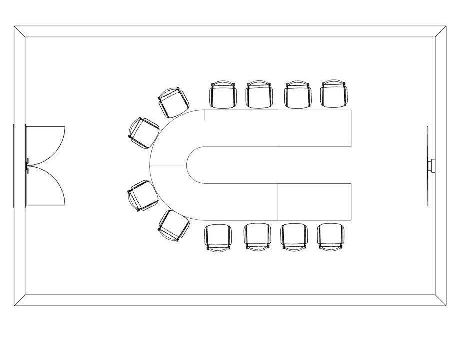 horseshoe shape training room style design