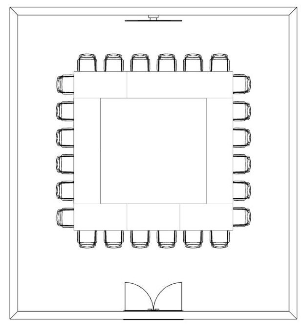 hollow square style training room layout furniture design