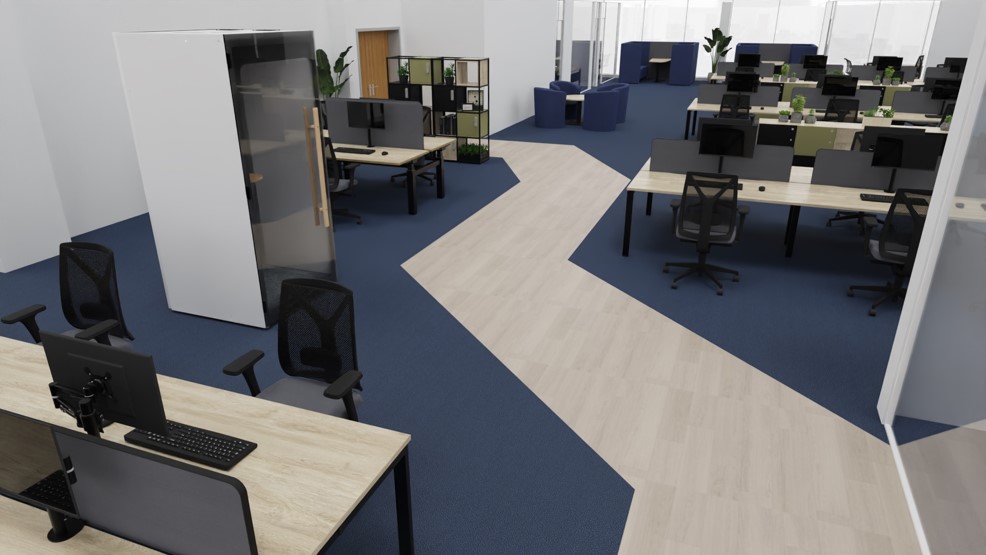 open plan office area design