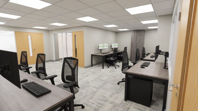 Office furniture installation for F2G pharmaceutical company workspace in Manchester