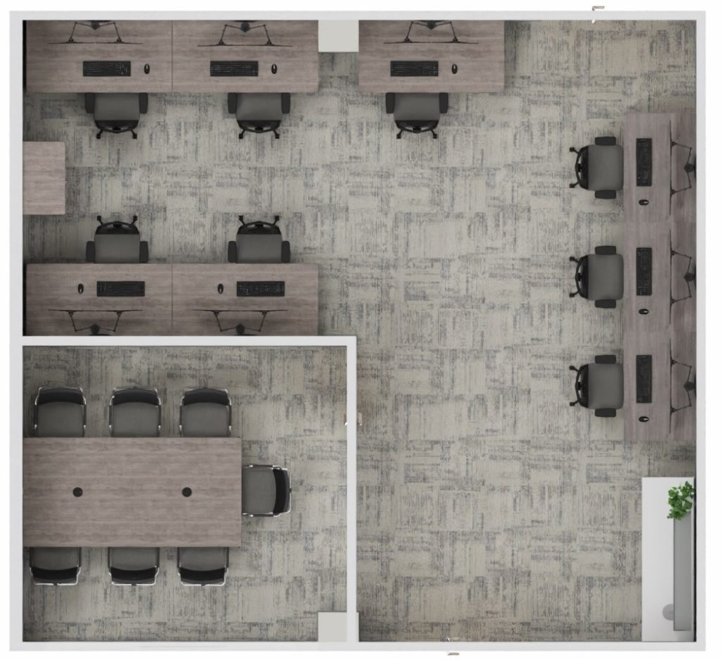 Office furniture floorplan design for F2G pharmaceutical company workspace in Manchester