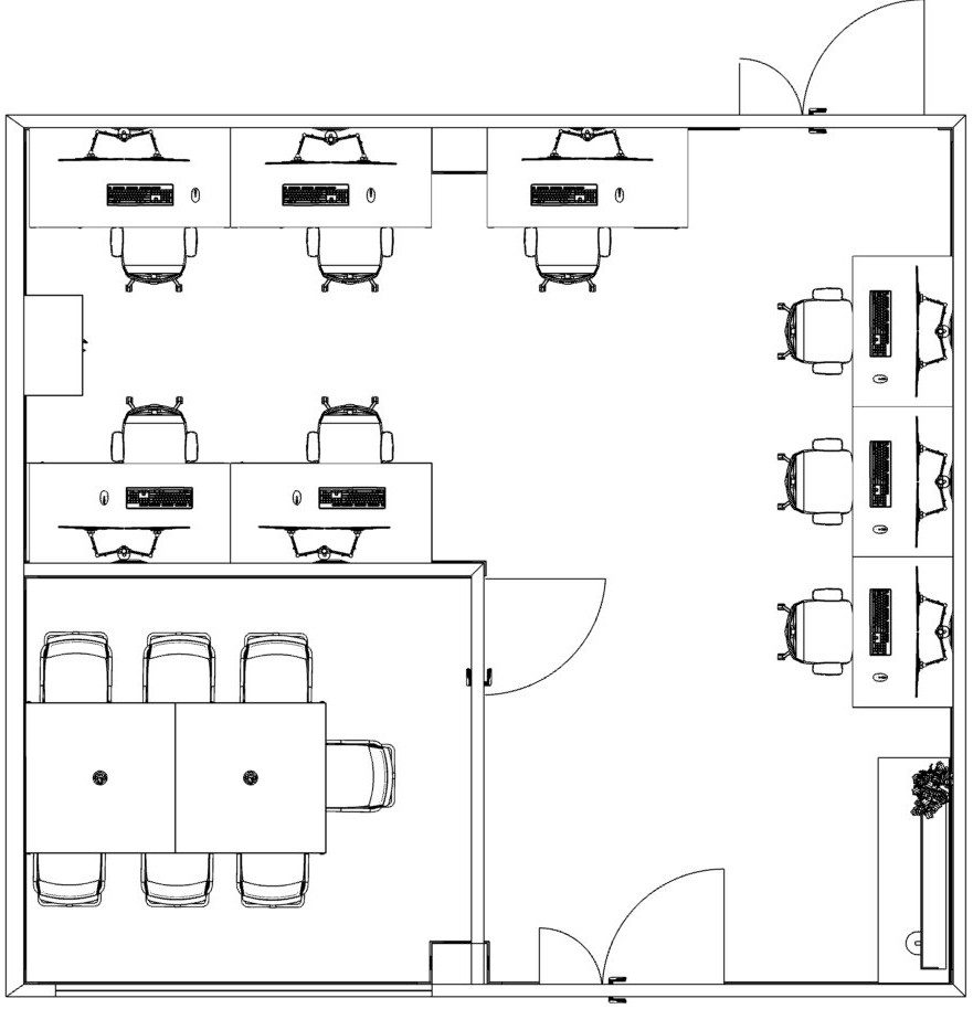 Office furniture space planning layout created for F2G pharmaceutical company office in Manchester