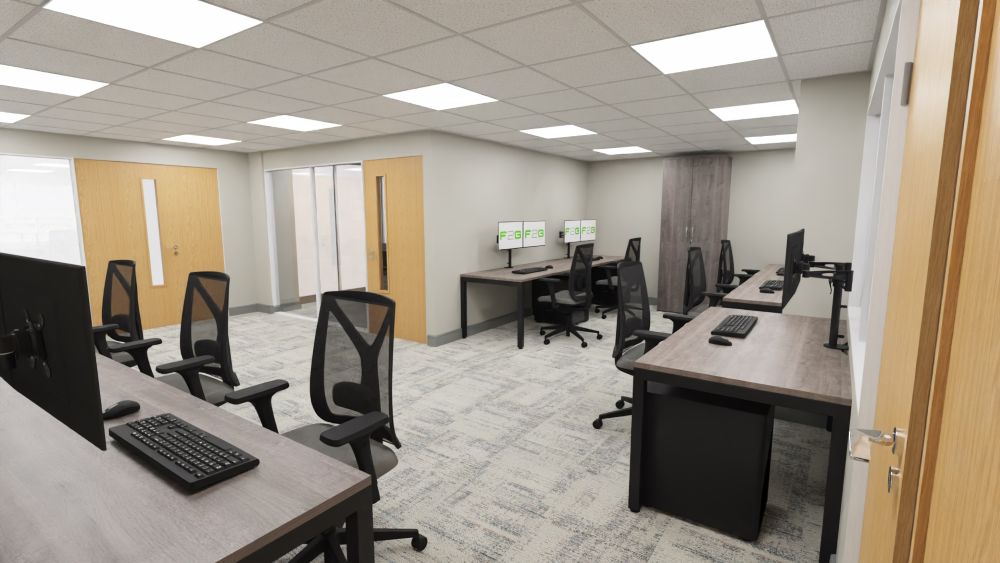 Office furniture installation for F2G pharmaceutical company workspace in Manchester