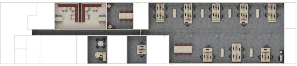 Office furniture floorplan layout for Marley tile manufacturing company offices in Burton-on-Trent