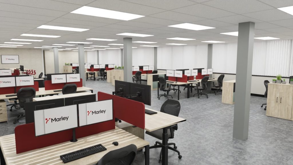 Office furniture installation for Marley tile manufacturing company in Burton-on-Trent
