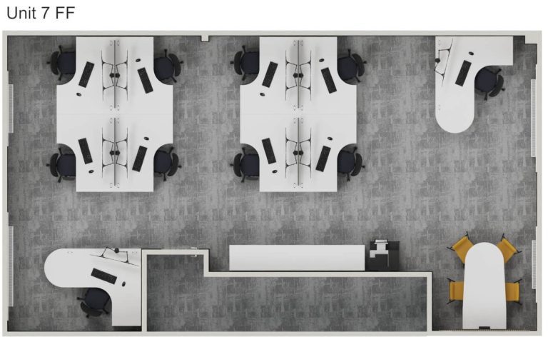 First floor office furniture installed at Unit 7, Alextra Group Crewe