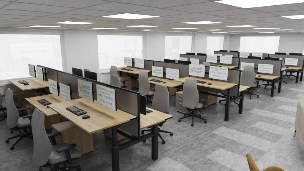 Completed office furniture installation at Chowley Oak Business Park workspace near Chester