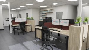 Ergonomic office chairs installed at Multi-Temp air conditioning company office in Cannock