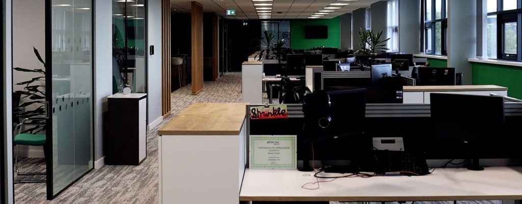 Office fit-out in Stafford for Altecnic featuring contemporary office furniture